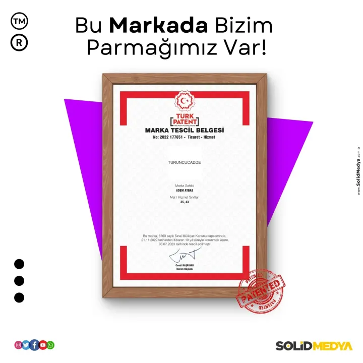 Turuncucadde — Marka Tescil Projesi | Solid Medya