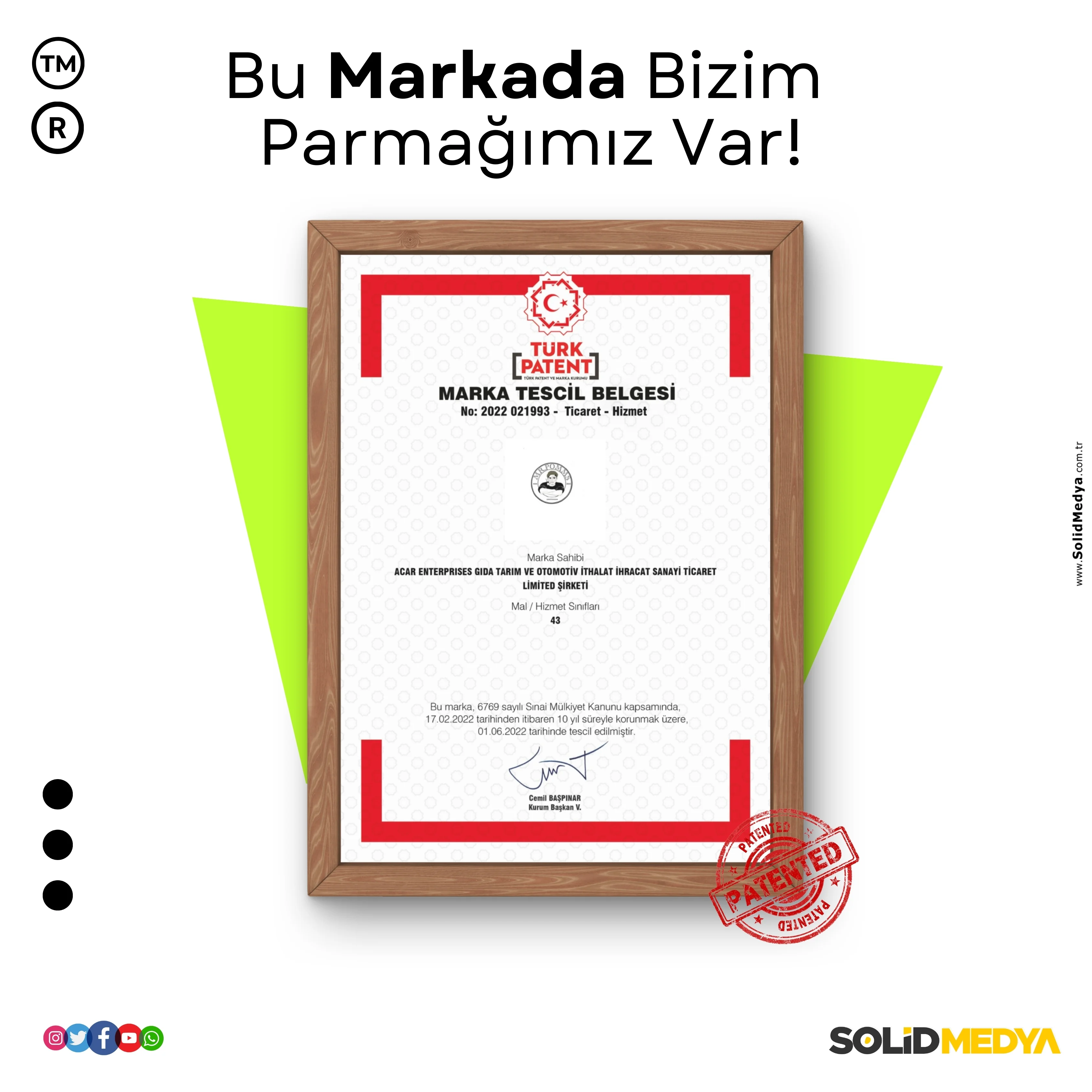 Acarenterprises - Markatescil Projesi | Solid Medya